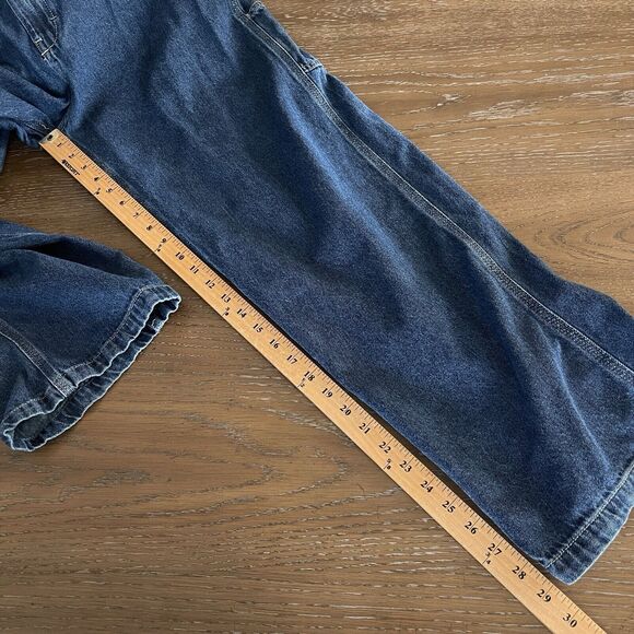 Berne Apparel Jean Bib Overalls Mens 38x32 Denim Cotton Carpenter Workwear - Picture 11 of 12